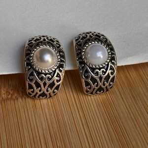 Silver and Pearl Earrings